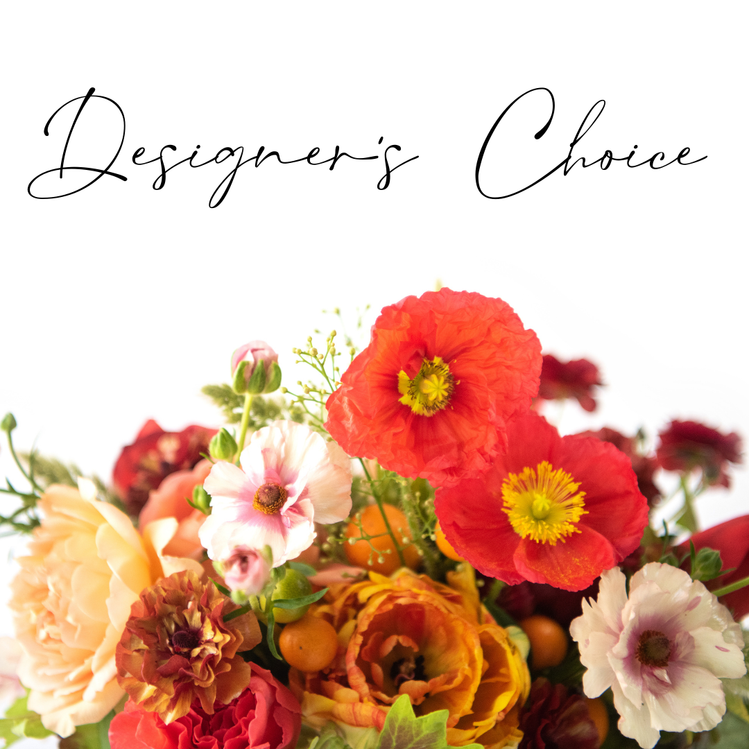 $125 Designer's Choice Flower Arrangement with seasonal flowers